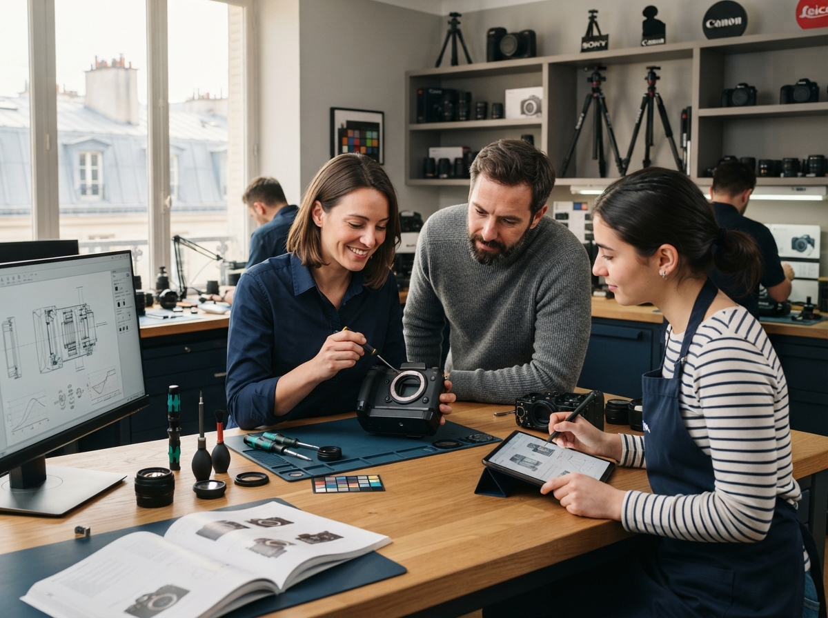 Digital Cameras — équipe technique analysant des données financières